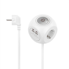 Hama prodlužovací přívod kostka, 3x zásuvka schuko, 2x USB-C, 2x USB-A, 1,4 m