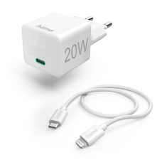 Hama set: rychlá USB nabíječka USB-C PD 20 W + kabel USB-C Lightning 1 m