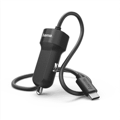 Hama nabíječka do auta 12-30 V, USB-C, 3 A, černá