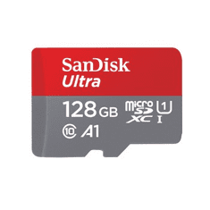 SanDisk Ultra microSDXC 128 GB + SD Adapter 140 MB/s A1 Class 10 UHS-I