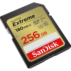 SanDisk Extreme 256 GB SDXC Memory Card 180 MB/s and 130 MB/s UHS-I, Class 10, U3, V30