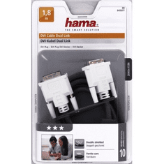 Hama DVI propojovací kabel, Dual link, 1,8m, šedá