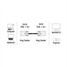 Hama DVI propojovací kabel, Dual link, 1,8m, šedá