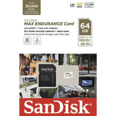 SanDisk MAX ENDURANCE microSDXC Card s adaptérem 64GB