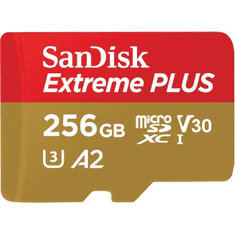 SanDisk Extreme PLUS microSDXC 256GB + SD Adapter 200MB/s and 140MB/s A2 C10 V30 UHS-I U3