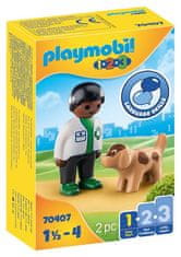 Playmobil PLAYMOBIL 1.2.3 70407 Zvěrolékař se psem