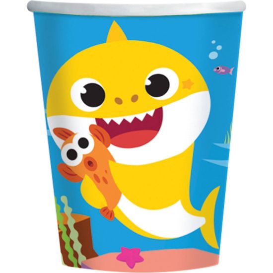 Amscan Kelímky papírové 8ks Baby Shark 250ml -