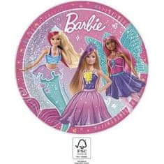 Procos Papírové talířky barbie 23cm, 8ks -