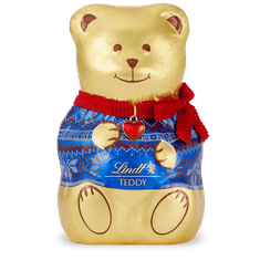 LINDT Zlatý Medvídek TEDDY ve svetru, mléčná čokoláda 200g