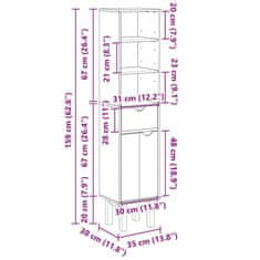 Vidaxl Koupelnová skříňka OTTA 35 x 30 x 159 cm masivní borovice