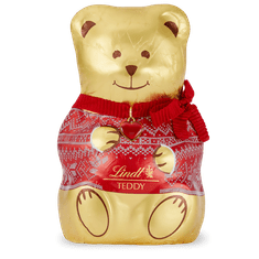 LINDT Zlatý Medvídek TEDDY ve svetru, mléčná čokoláda 200g