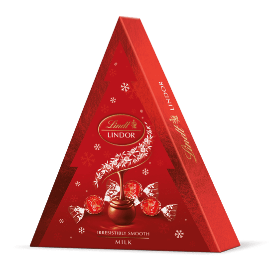 LINDT LINDOR pralinky Mléčná čokoláda - Vánoční stromeček 125g