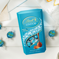 LINDT LINDOR pralinky Slaný karamel - krabička, 600g