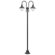 Vidaxl Zahradní sloupová lampa 2 ramena E27 220 cm hliník bronzová