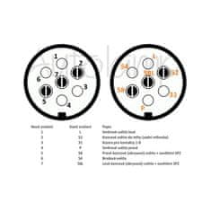 ERICH JAEGER zásuvka 12V 7P plast JAEGER připojení dutinkami 6,3mm+těsnění