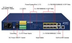 Planet MGSD-10080F Metro L2 switch, 2x1Gb, 6x1Gb SFP, 2x2.5Gb SFP, 36-60VDC, -10~60°C, fanless