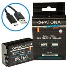 PATONA baterie pro foto Nikon EN-EL25 1250mAh Li-Ion Platinum USB-C nabíjení