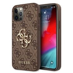 Guess GUHCP12M4GMGBR hard silikonové pouzdro iPhone 12/12 Pro 6,1" brown 4G kovové logo