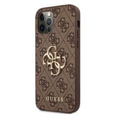 Guess GUHCP12M4GMGBR hard silikonové pouzdro iPhone 12/12 Pro 6,1" brown 4G kovové logo