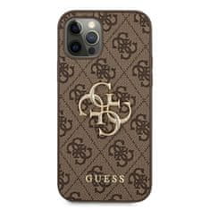 Guess GUHCP12M4GMGBR hard silikonové pouzdro iPhone 12/12 Pro 6,1" brown 4G kovové logo