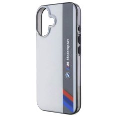 Bmw silikonový obal na iPhone 16 PLUS 6.7" Motosport IML Vertical Stripe Šedý