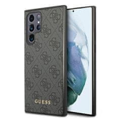 Guess GUESS GUHCS22LG4GFGR S22 ULTRA S908 ŠEDÉ/ŠEDÉ PEVNÉ POUZDRO 4G KOVOVÉ ZLATÉ LOGO