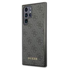 Guess GUESS GUHCS22LG4GFGR S22 ULTRA S908 ŠEDÉ/ŠEDÉ PEVNÉ POUZDRO 4G KOVOVÉ ZLATÉ LOGO