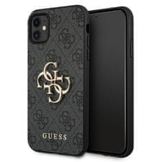 Guess GUHCN614GMGGR hard silikonové pouzdro iPhone 11/XR grey 4G kovové logo