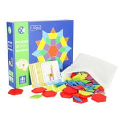 Ikonka Puzzle Dřevěné Puzzle Montessori Barevná Mozaika Tvary 155 Dílků