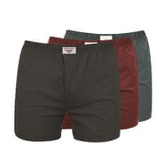 Bushman trenýrky Nicolas 3Pack dark brown/burgundy/grey M