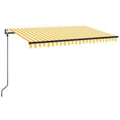 Vidaxl Automatická zatahovací markýza 450 x 350 cm žlutobílá