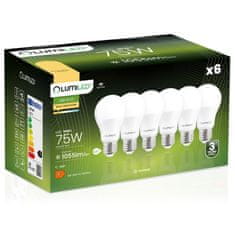 LUMILED 6x LED žárovka A60 E27 10W = 75W 1055lm 3000K Teplá bílá 260° 