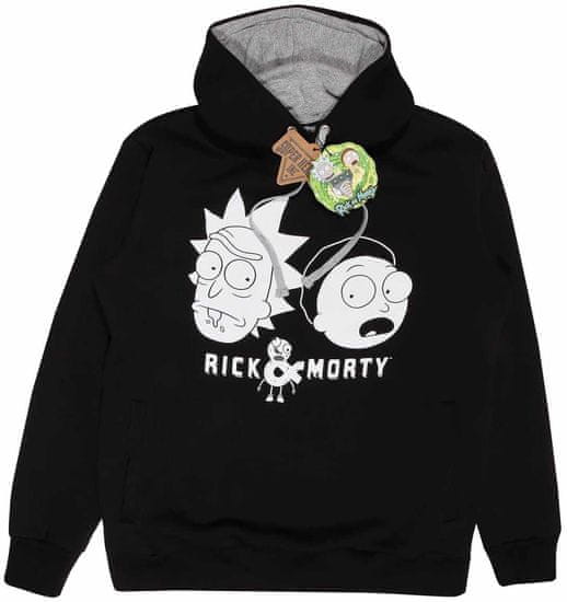 CurePink Pánská mikina Rick and Morty: Pair (M) černá bavlna polyester