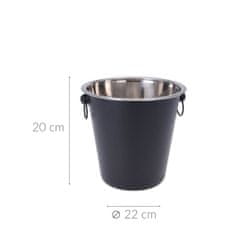 Excellent Houseware Černý kovový stojan na šampaňské COOLER, 20 cm