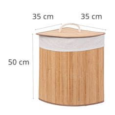 5five Koš na prádlo BAMBOO, rohový, 48L