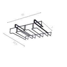 Kinvara Kovový držák na sklenice, montáž bez vrtání