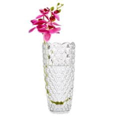 Gift Decor Vyřezávaná skleněná váza, 19,5 cm barva transparentní