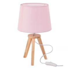 Atmosphera Noční lampa do dětského pokoje nebo ložnice 31 cm růžové dřevo a tkanina