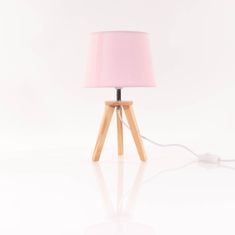 Atmosphera Noční lampa do dětského pokoje nebo ložnice 31 cm růžové dřevo a tkanina