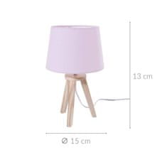 Atmosphera Noční lampa do dětského pokoje nebo ložnice 31 cm růžové dřevo a tkanina