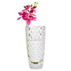 Gift Decor Vyřezávaná skleněná váza, 25 cm barva transparentní