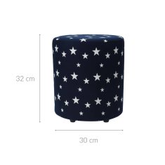 Home&Styling Pouf STARS, 30 cm, tmavě modrá barva