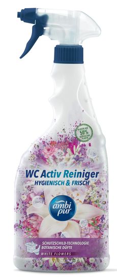 Ambi Pur WC Active sprej bílé květy 750ml