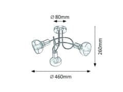 Rabalux  HOLLY stropní svítidlo max. 3x40W | E14 | IP20 - chrom