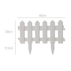 ProGarden Zahradní plot, plast, 40 x 20 cm barva bílá