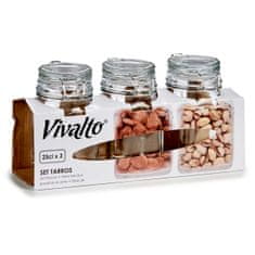 VIVALTO Skleněné dózy na koření, 3 ks, 250 ml