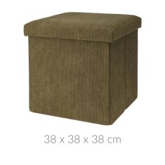 Home&Styling Skládací pouf s manšestrovou úpravou, 38 x 38 x 38 cm barva zelená