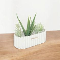 Atmosphera Umělé rostliny: aloe vera a sukulenty v keramickém květináči Rivi, výška 20 cm