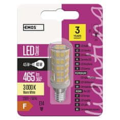 Emos EMOS Lighting LED žárovka Classic JC A plus plus 4,5W E14 teplá bílá 1525731208