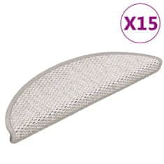 Vidaxl Samolepící nášlapy na schody vzhled sisal 15ks 56x17x3cm béžové